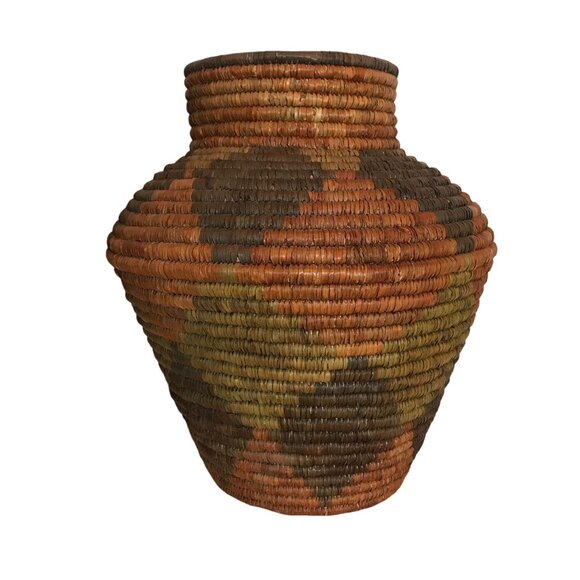 Vintage NATIVE AMERICAN Olla Basket Handwoven Southwestern Decor 12 X 9 U.S. - Picture 3 of 8